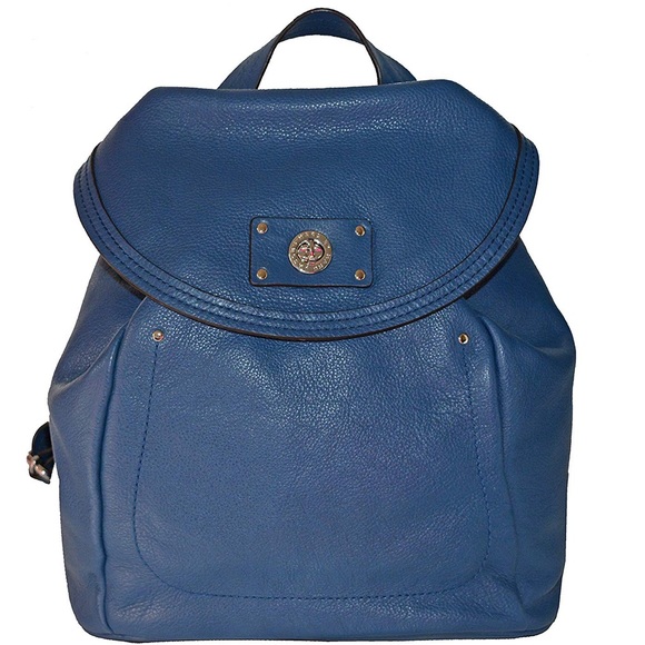 Marc Jacobs 5120 Blue Leather Backpack Bag Purse - Picture 1 of 8